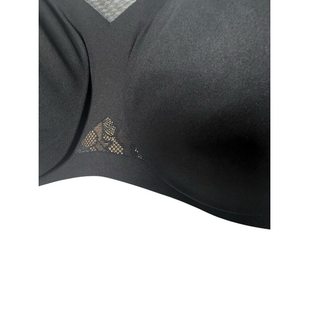 Honeylove CrossOver Contour Wireless Bra 1X 40 C/D Black Mesh Smoothing Comfort - Picture 3 of 9
